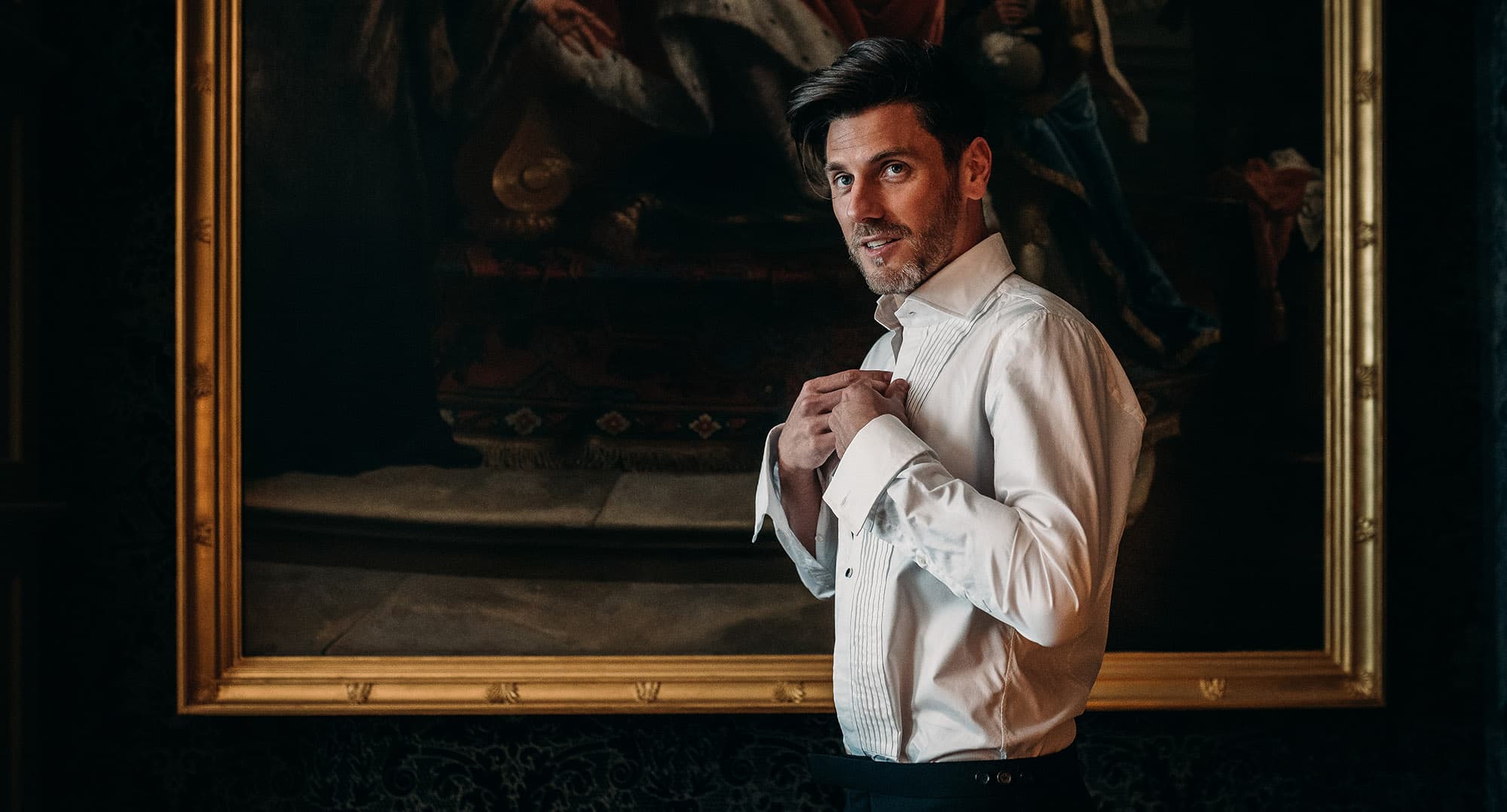 Wedding shirt-Pleated front