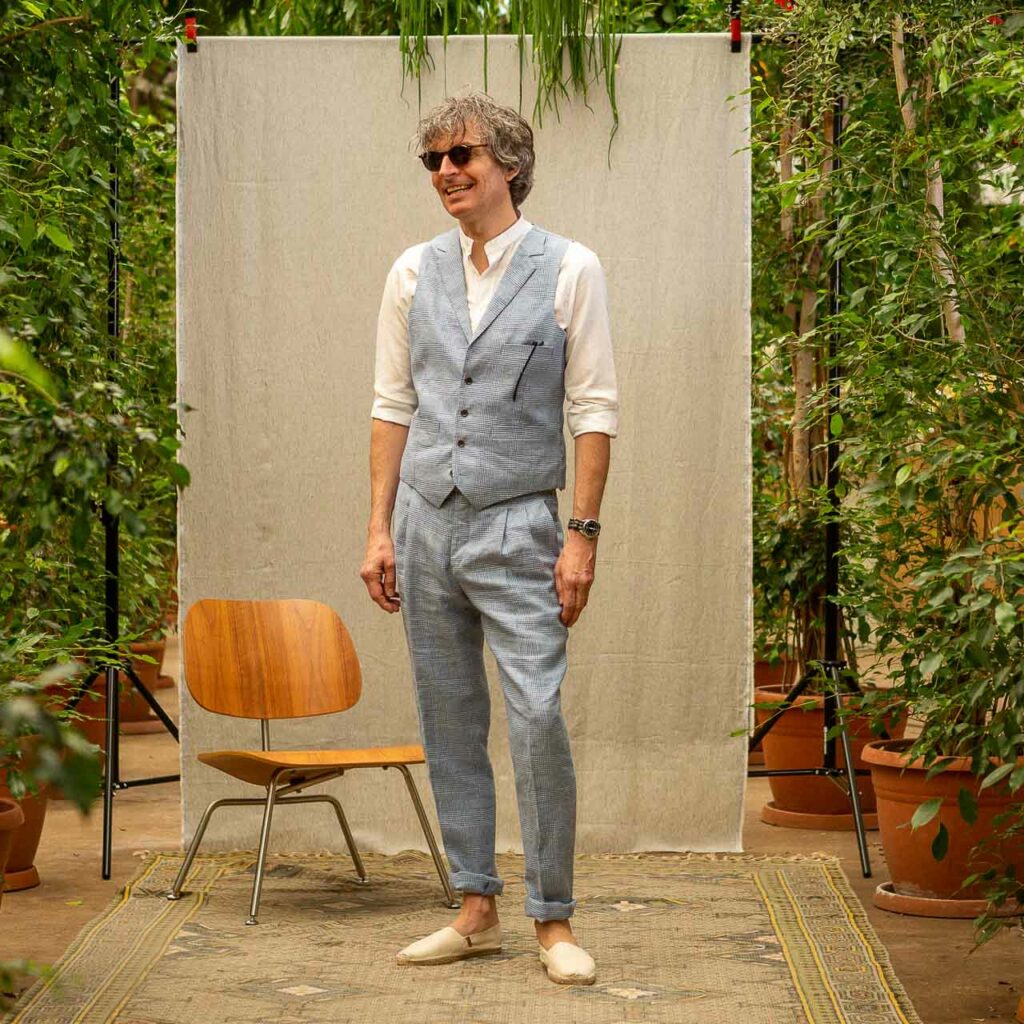 2 piece linnen POW blue Suit-Summer-Smart Casual