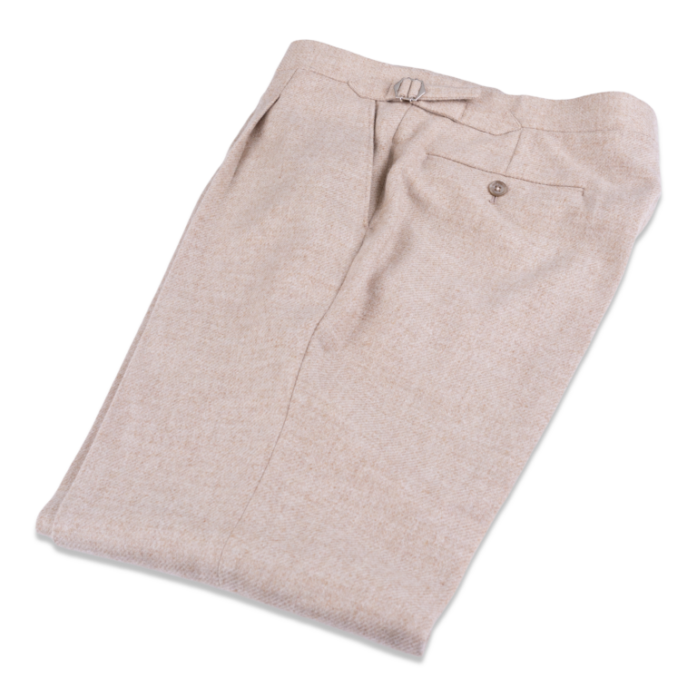 NEW TAILOR Beige Flannel broek-Smart Casual Trousers