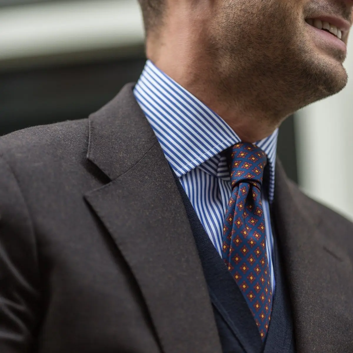 Overhemd blauw gestreept poplin katoen emanuel berg