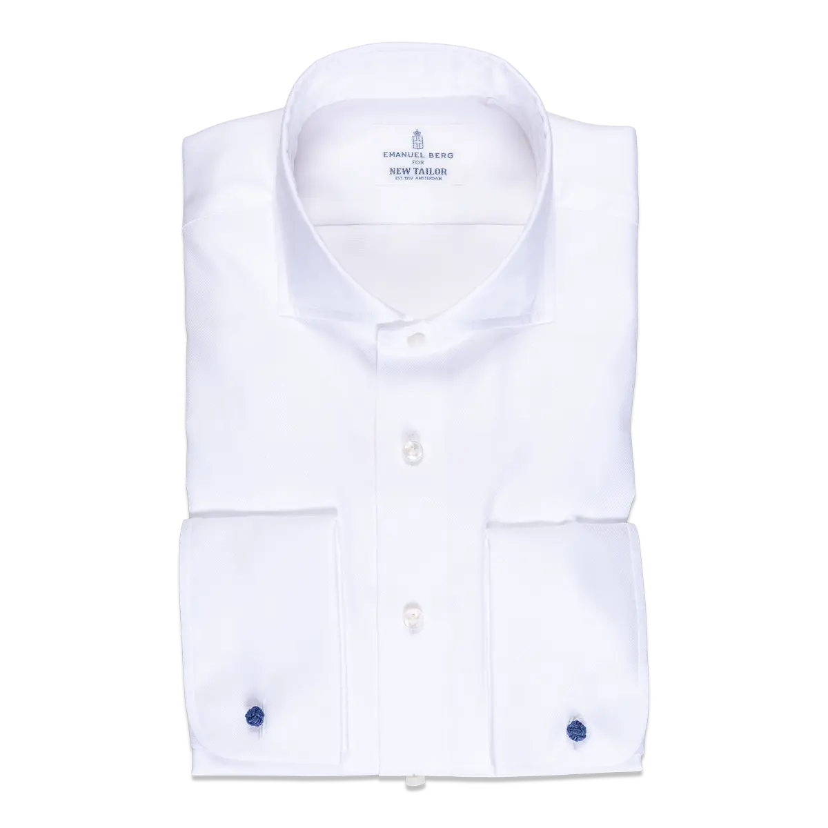 Overhemd wit Oxford Traveller katoen Emanuel Berg