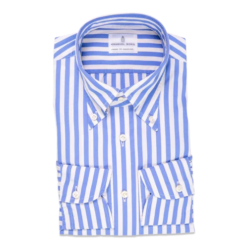 Overhemd blauw brede streep Emanuel Berg