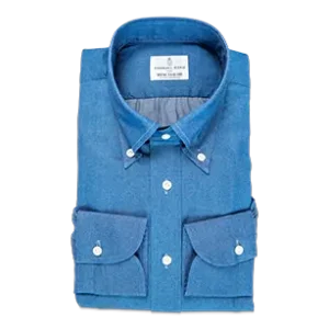 Overhemd Blauw glad Denim